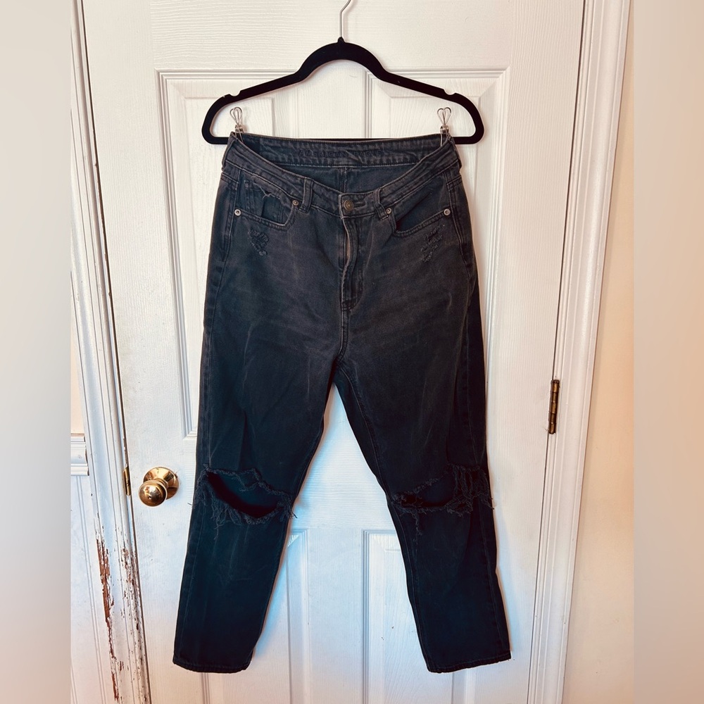 American Eagle Outfitters Women’s Black Distressed Denim Jeans - Size 10
